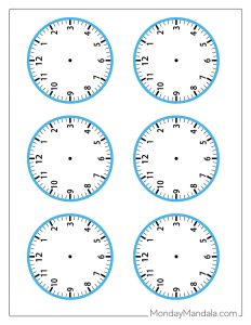 14 Printable Clock Faces (Free PDFs To Download &amp; Print)