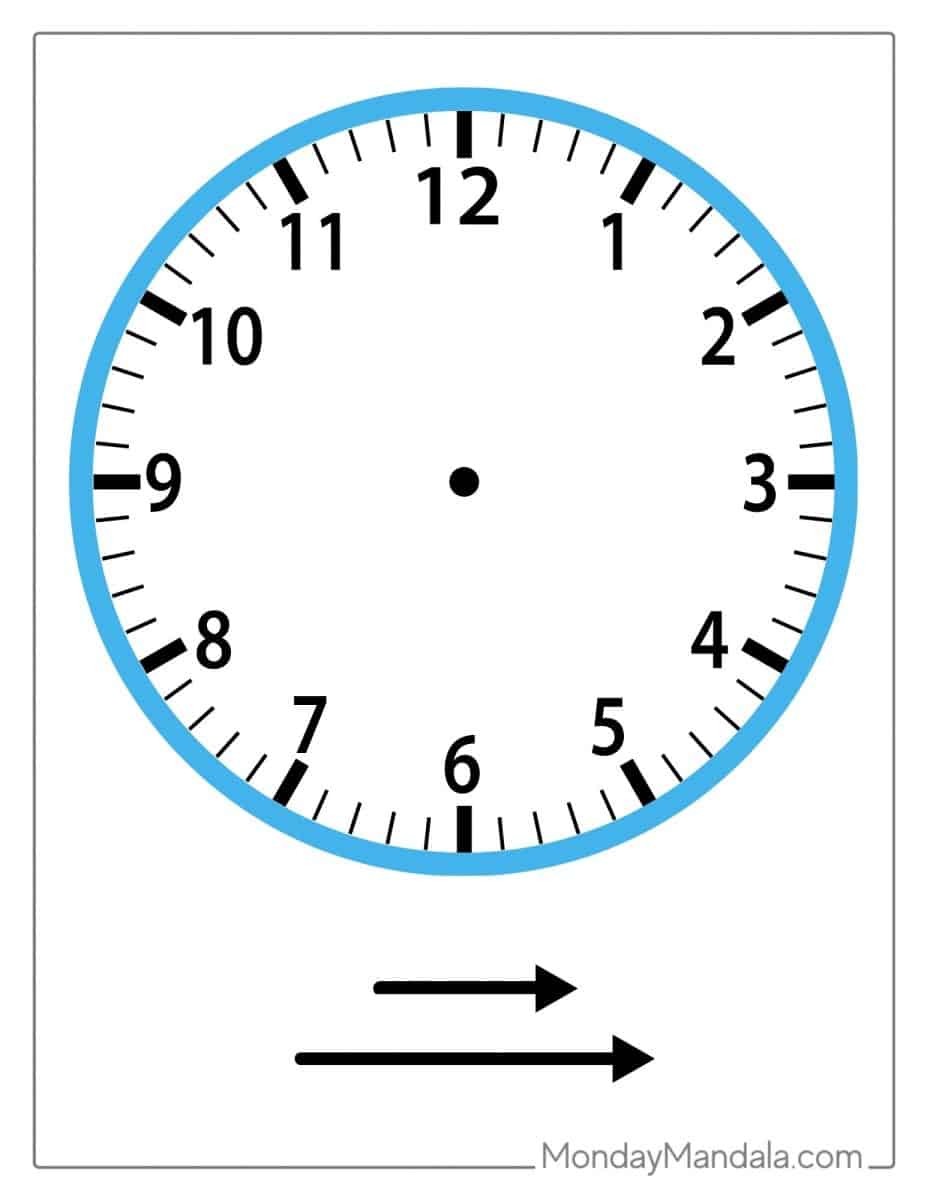 14 Printable Clock Faces (Free PDFs To Download &amp; Print)