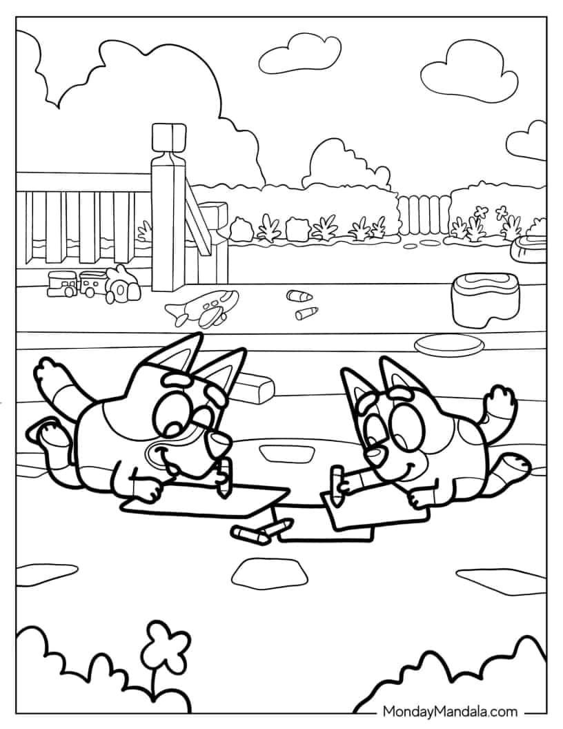 Bluey coloring page preview
