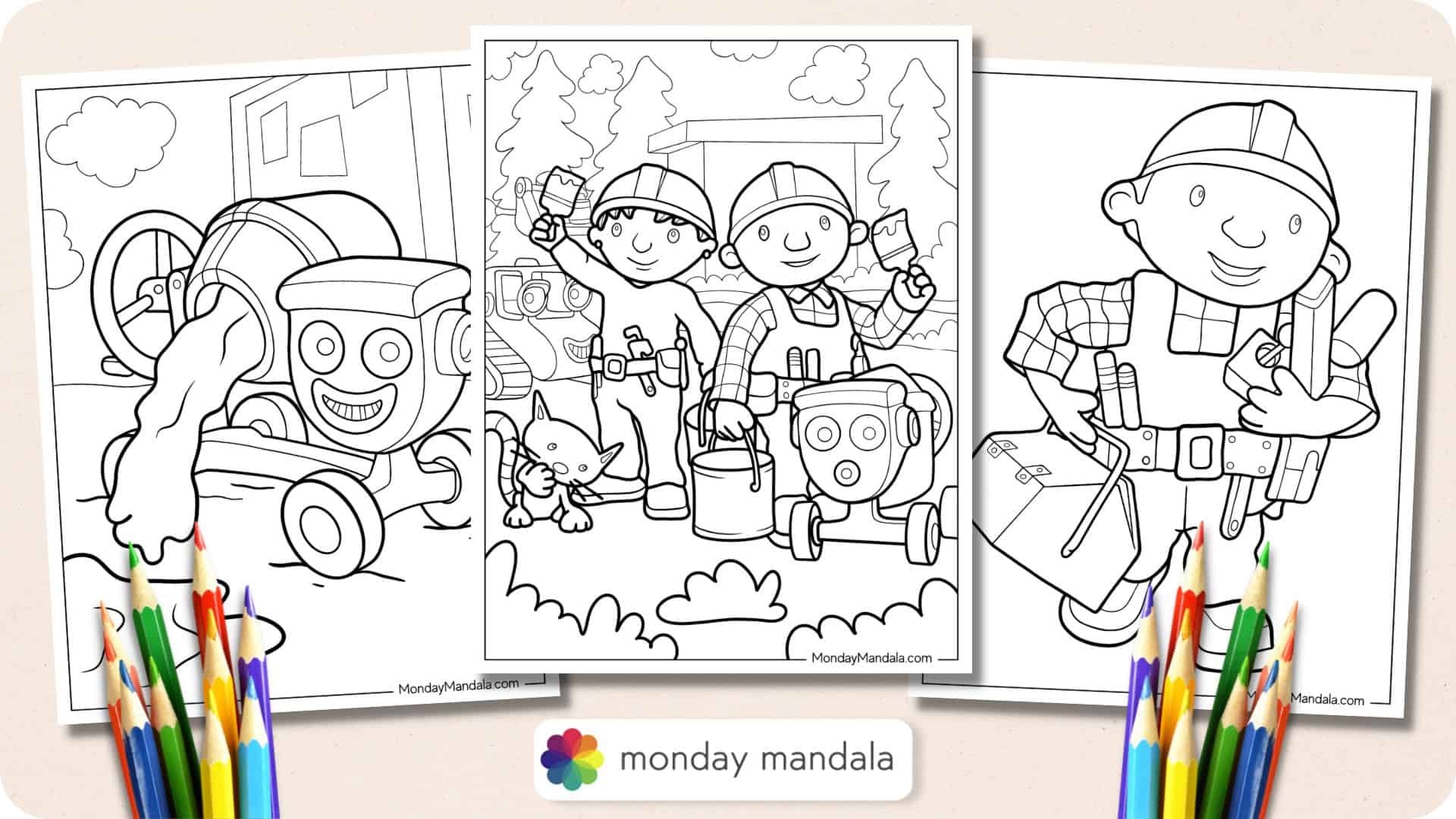 bob the builder coloring pages dizzy