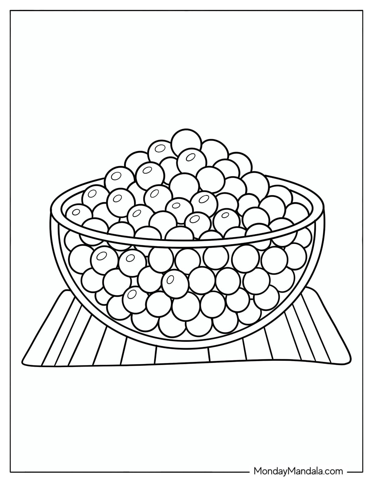 Boba in a Glass Bowl Coloring Page