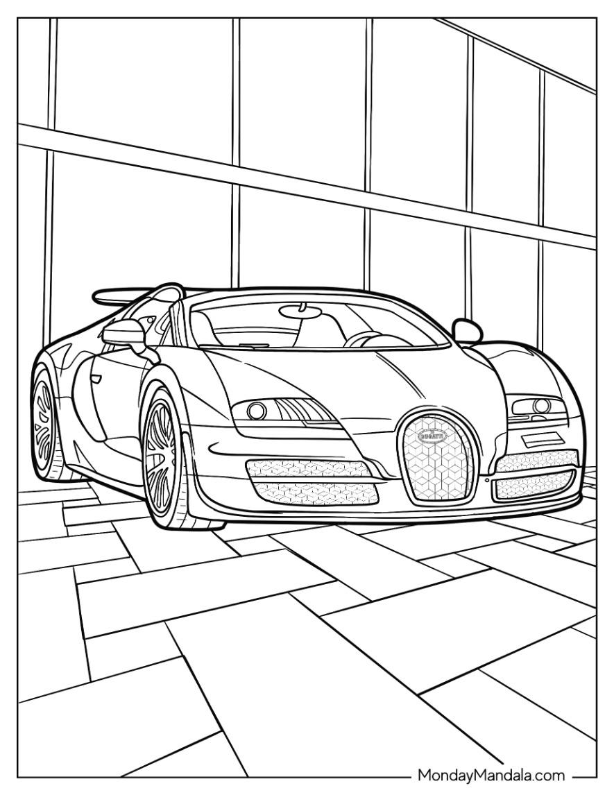 Bugatti Coloring Page Easy