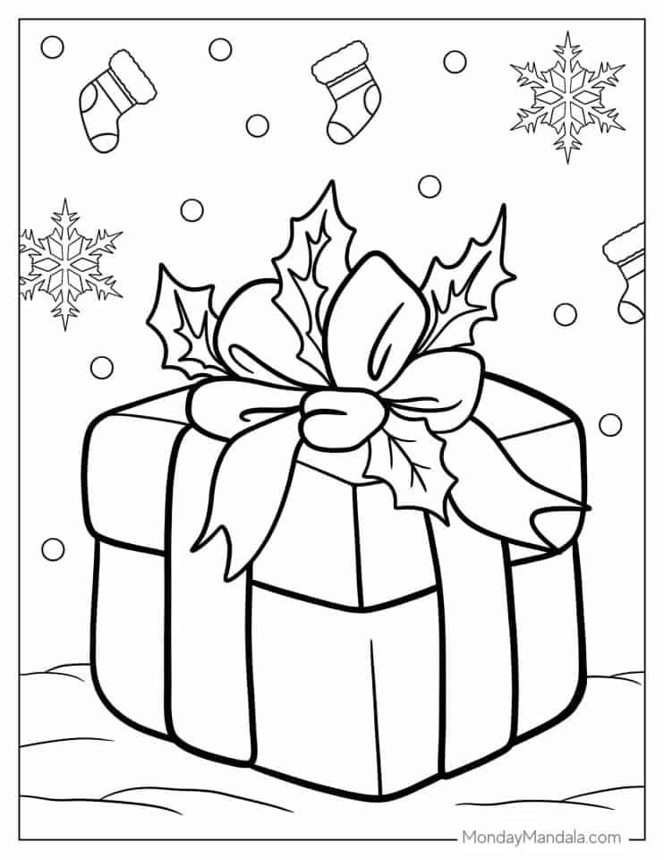 Christmas Present Color Sheet Christmas Present Color Sheet