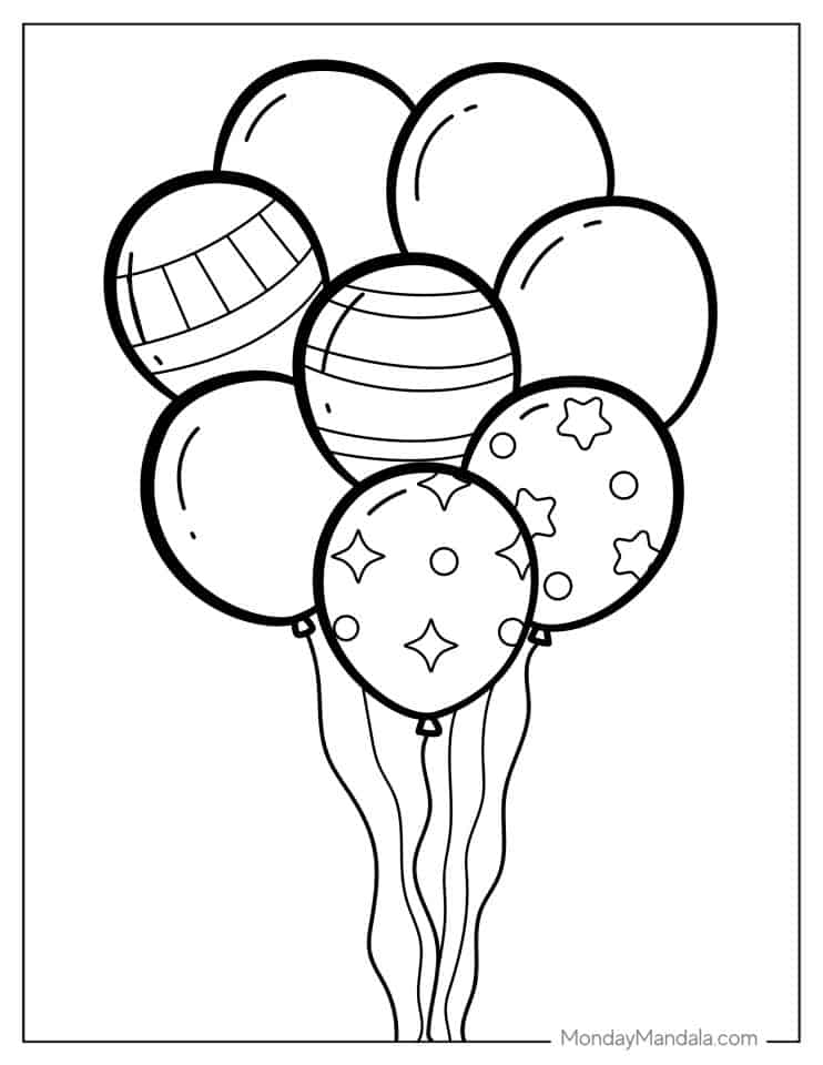 20 Balloon Coloring Pages (Free PDF Printables)
