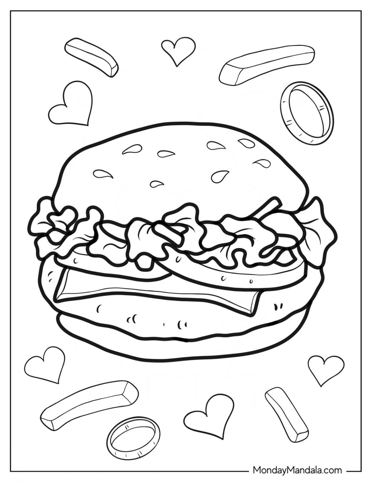 20 Burger Coloring Pages Free PDF Printables 