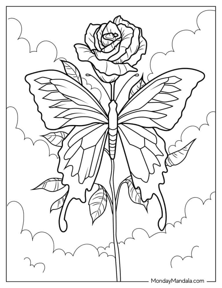 20 Rose Coloring Pages (Free PDF Printables)
