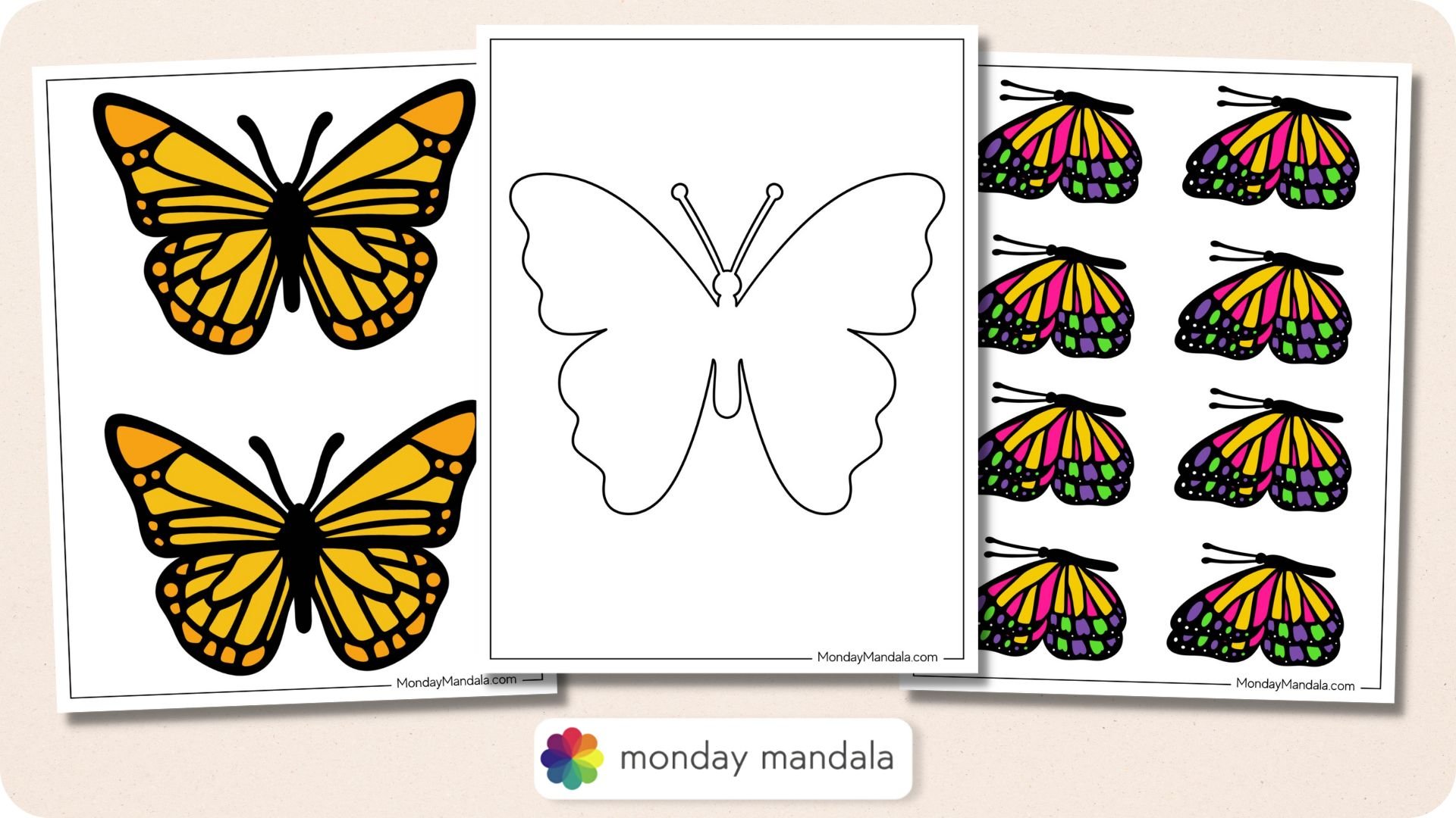 How To Make A Paper Butterfly With Free Template - Color Me Crafty