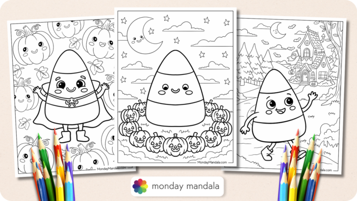 Candy Corn Coloring Pages Featured Image