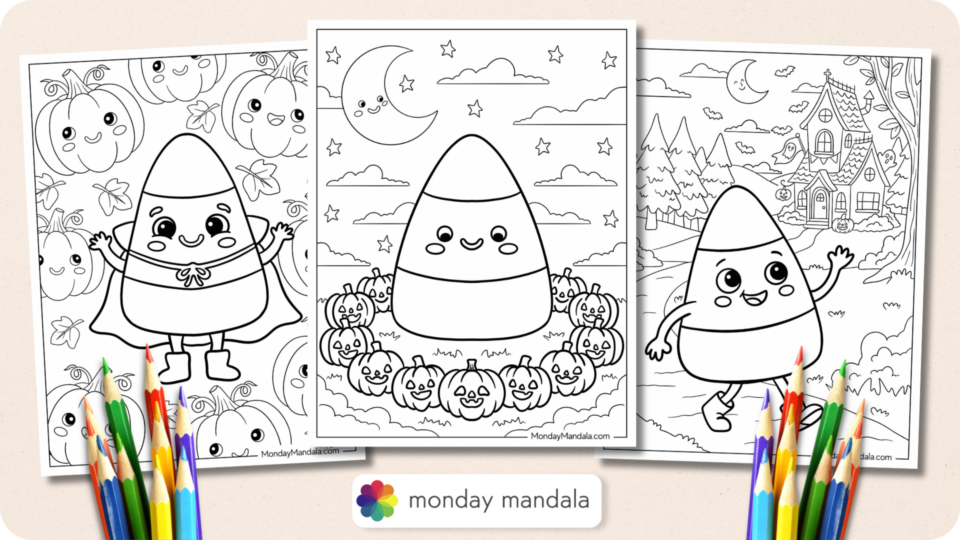 21 Candy Corn Coloring Pages (Free PDF Printables)