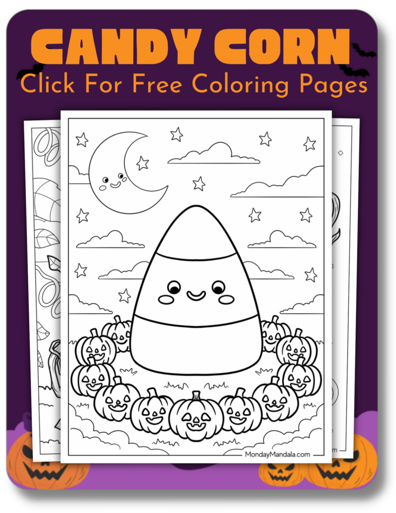 Candy Corn Coloring Pages for Halloween