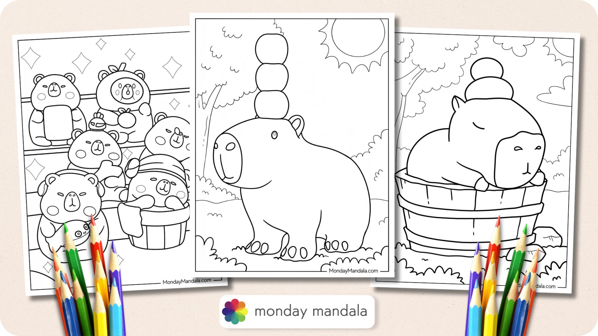 20 Capybara Coloring Pages Free PDF Printables 