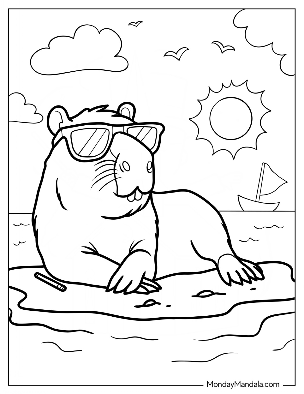 Capybara Coloring Pages Capybara Coloring Pages