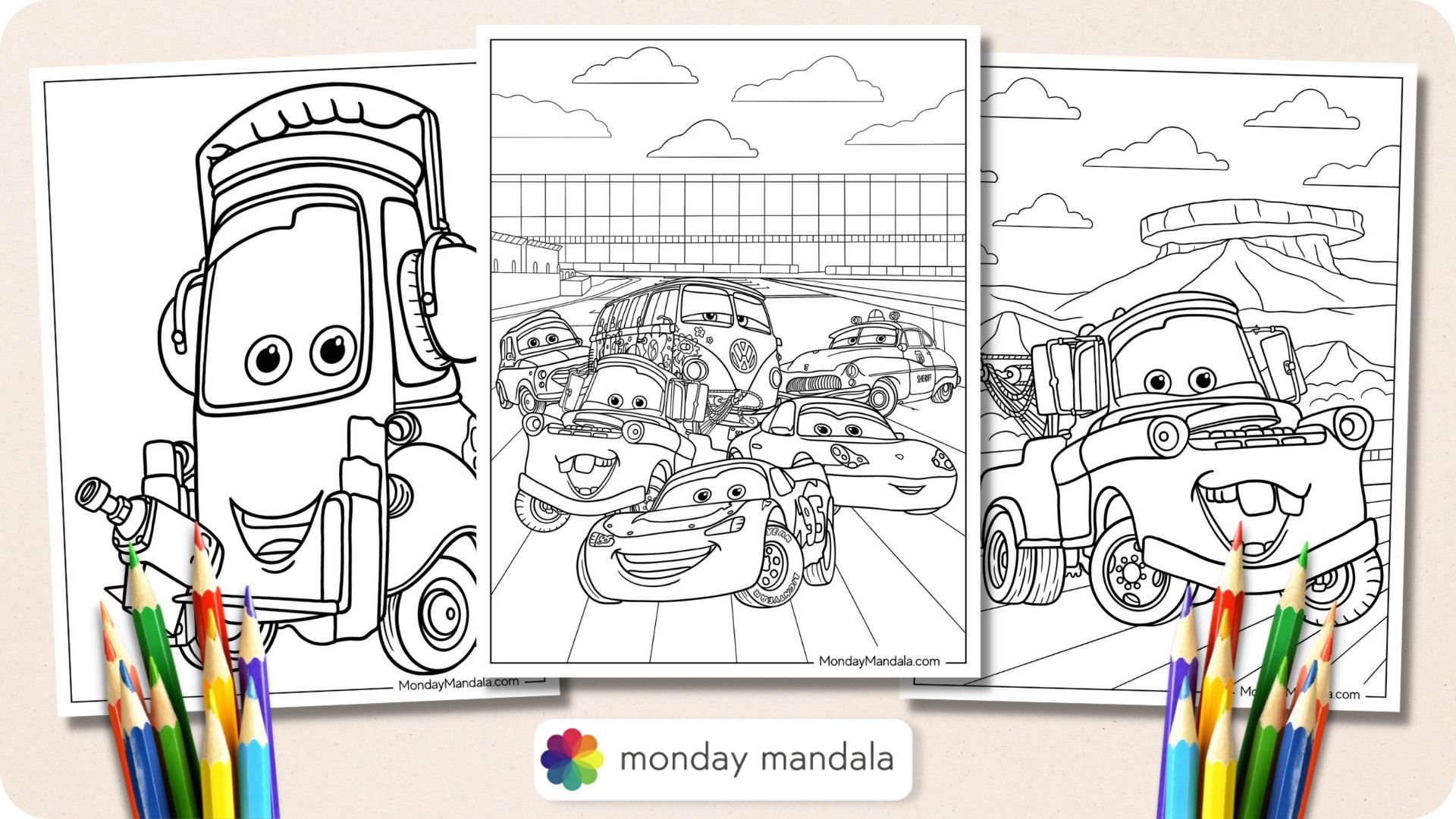 Cars Coloring Pages Featured Image