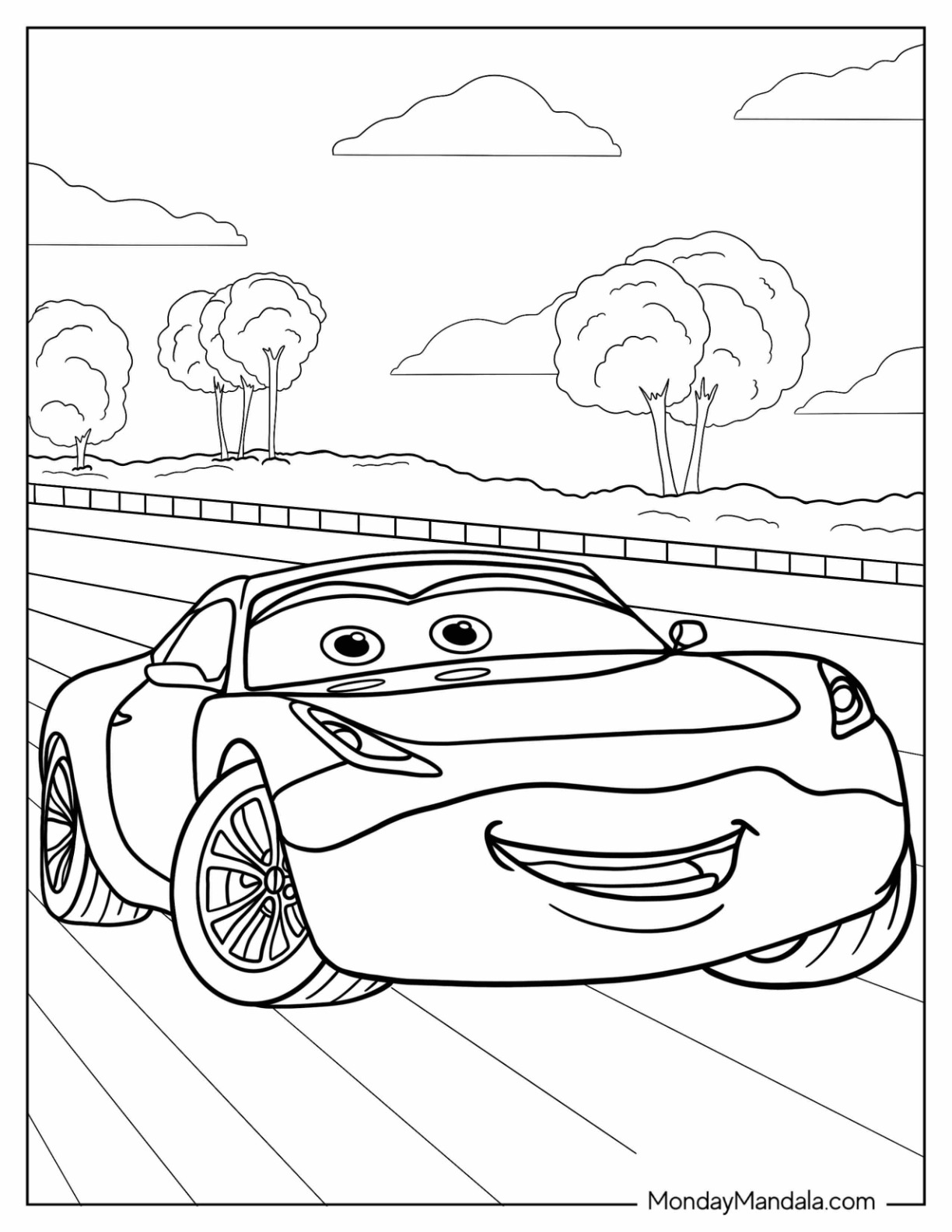 Disney Cars Coloring Pages Free FZPY