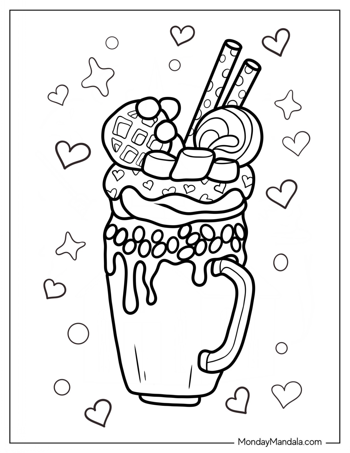 Milkshake Squishmallow Coloring Page Milkshake Squishmallow Coloring Page