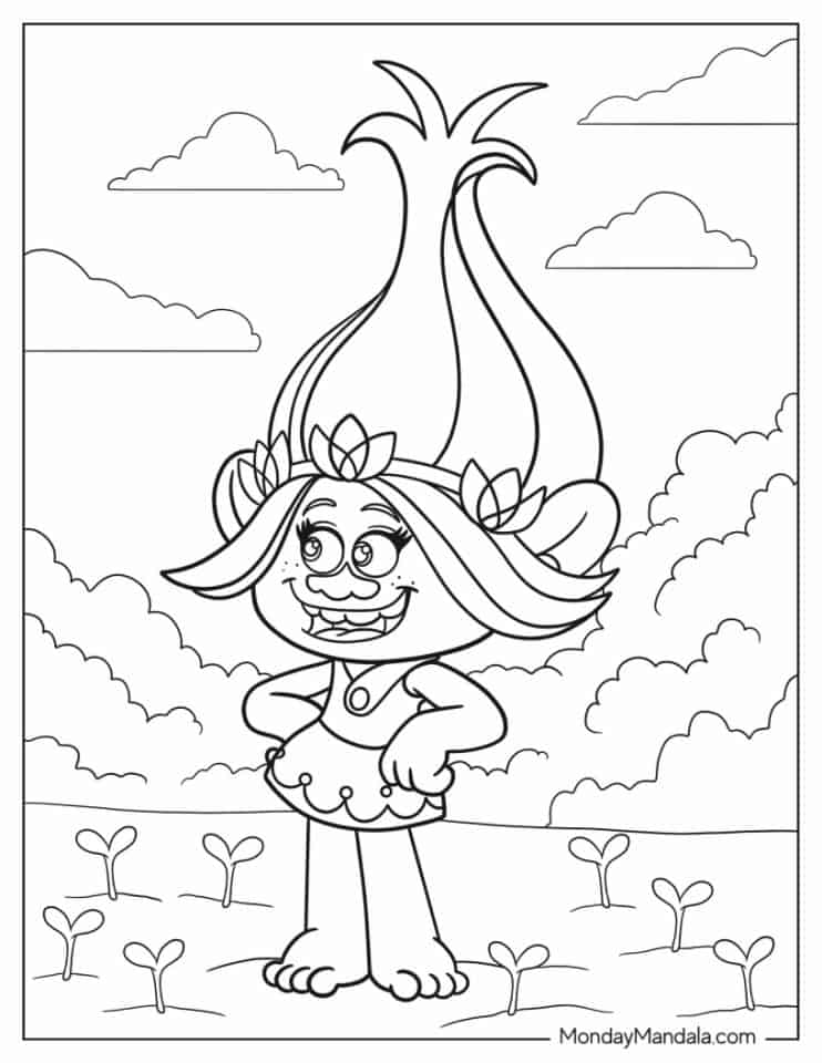 dreamworks trolls coloring pages free coloring pages 34 Trolls Coloring Pages (Free PDF