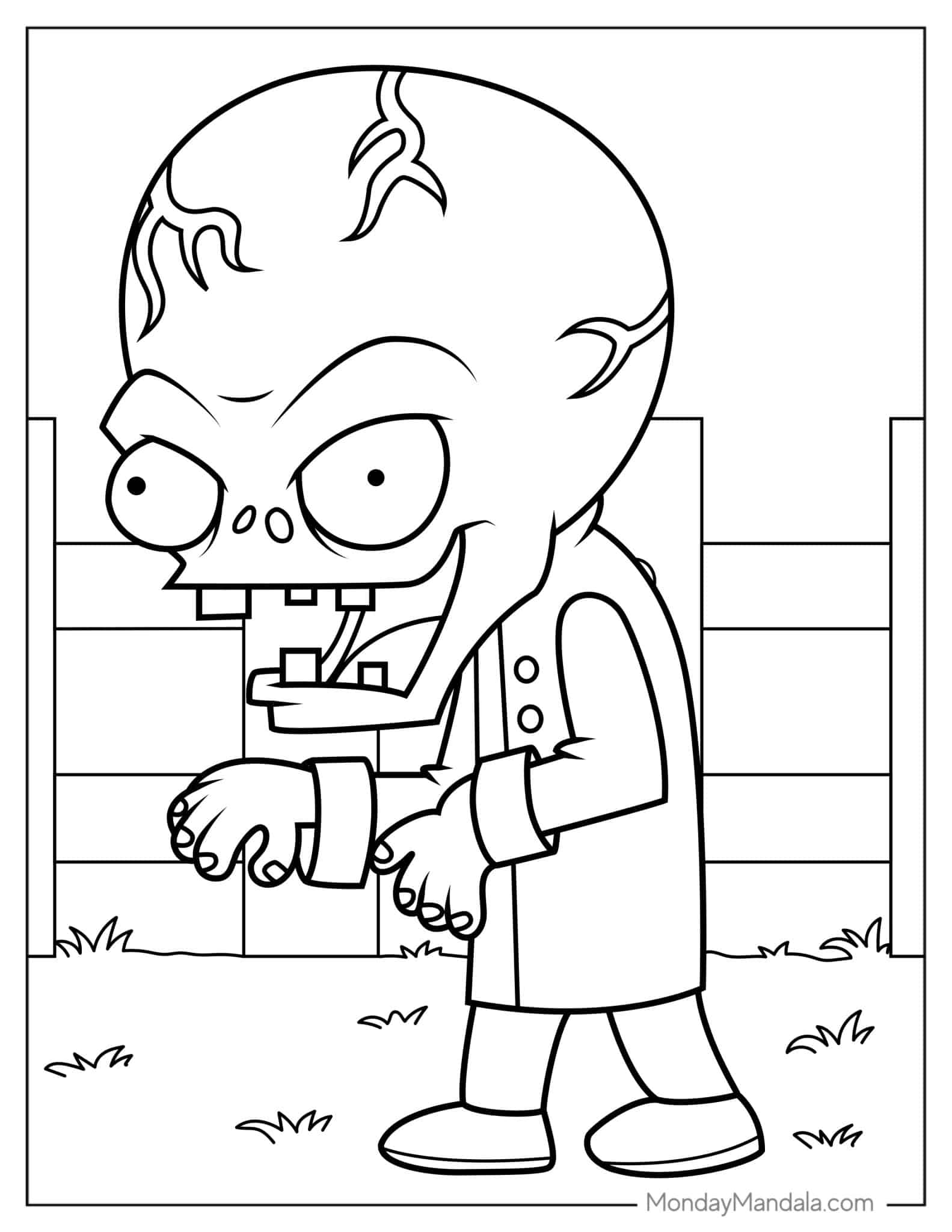 25 Zombie Coloring Pages (Free PDF Printables)