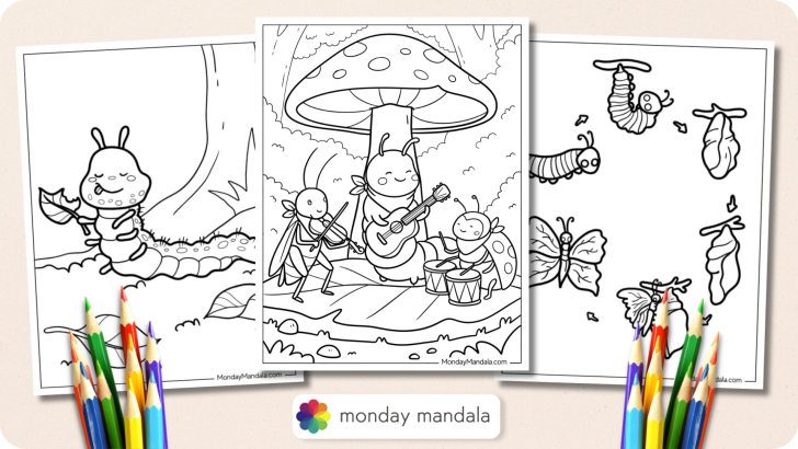 Caterpillar Coloring Pages Featured Image v2