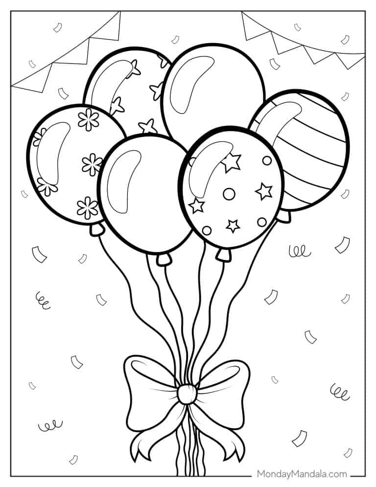 20 Balloon Coloring Pages (Free PDF Printables)