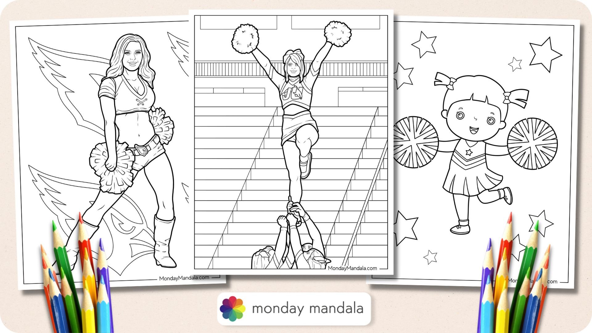 20 Cheerleading Coloring Pages (Free PDF Printables)