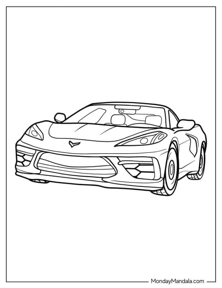 Car Coloring Pages Corvette