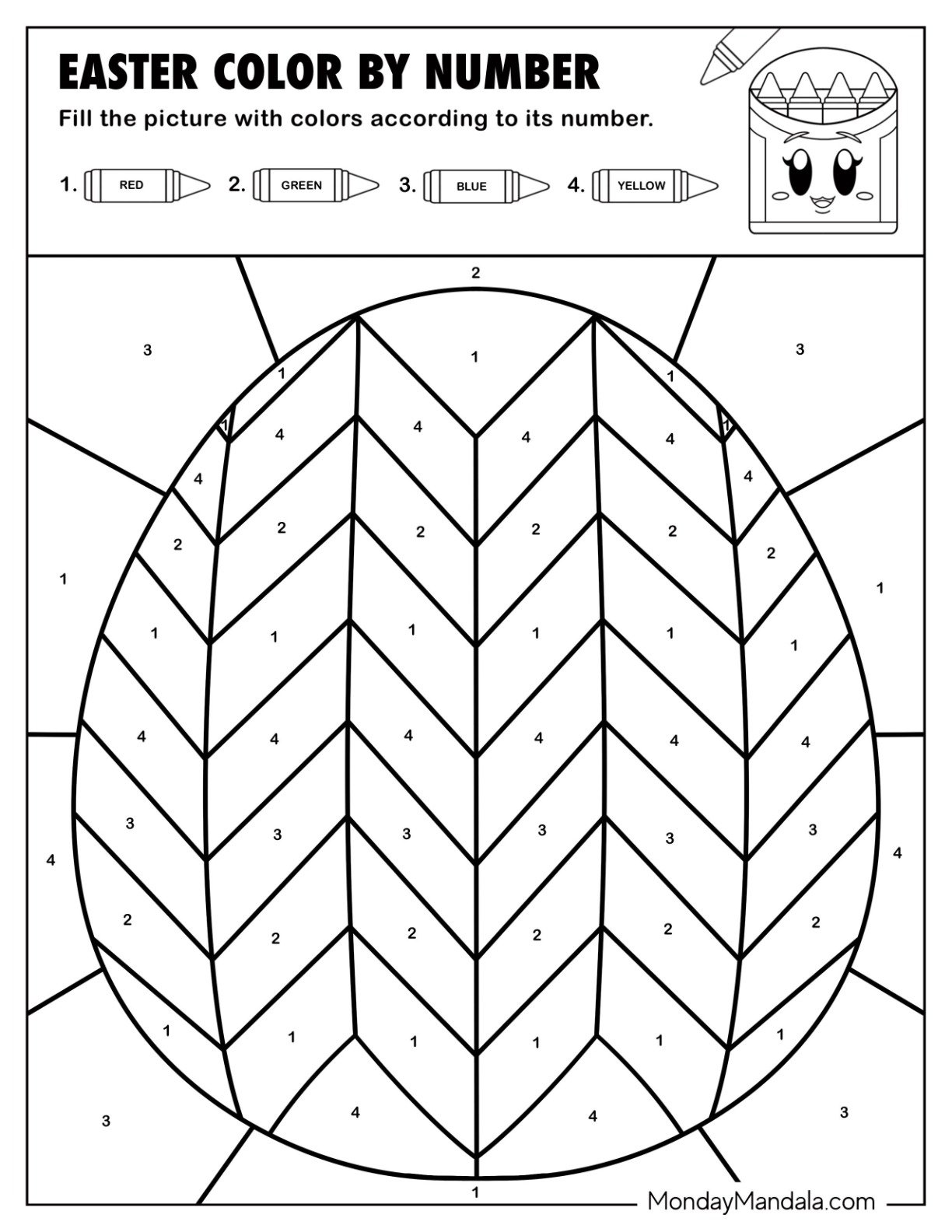 Chevron Easter Egg Color by Number