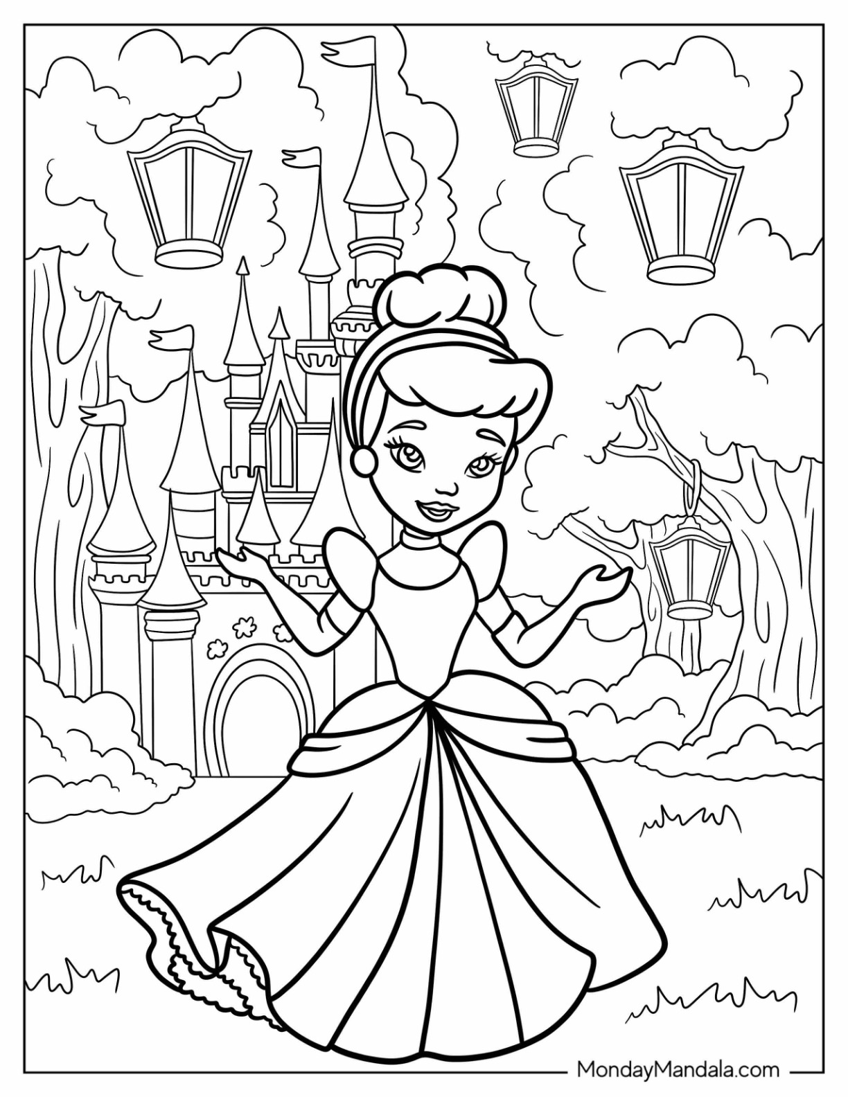 cinderella sketch for kids