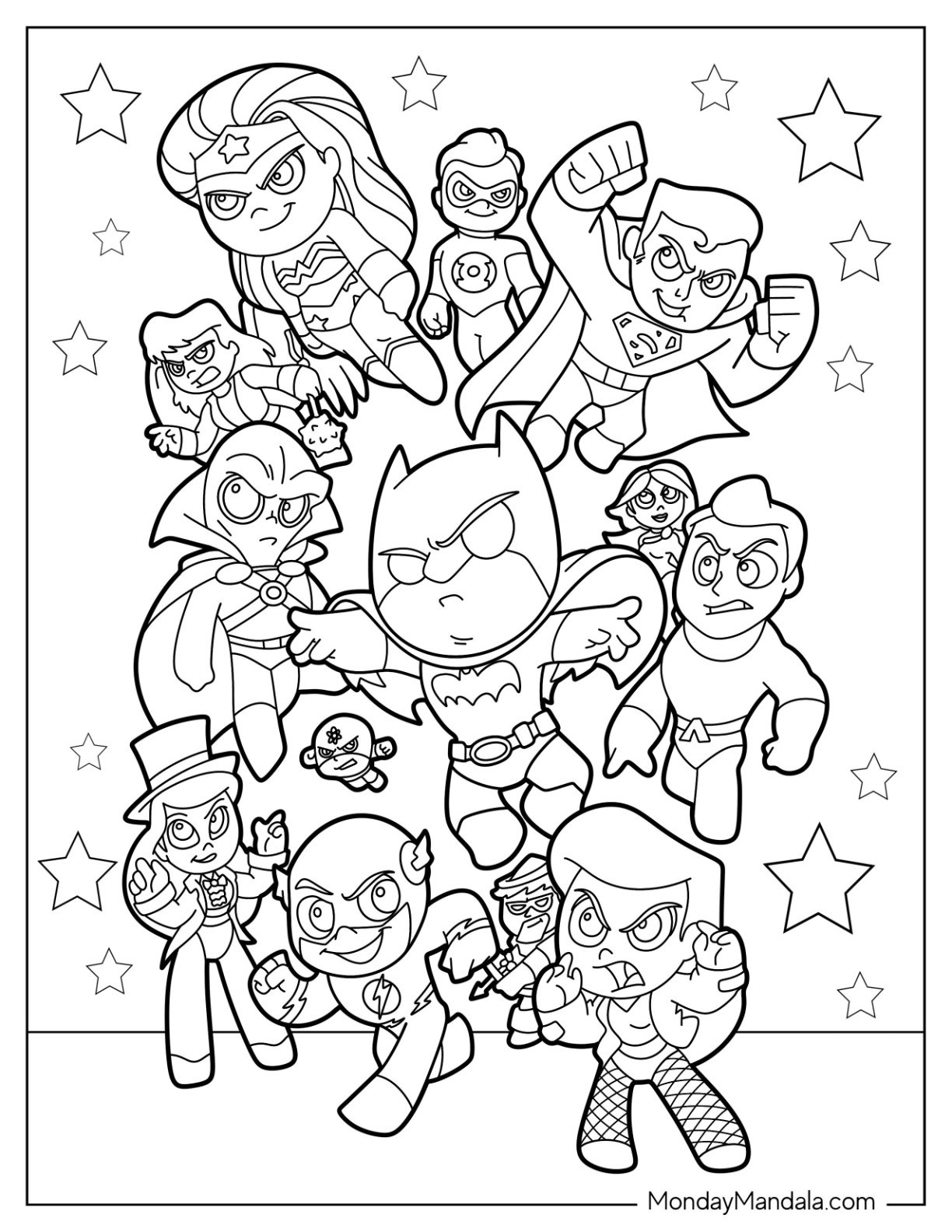 Chibi Batman Coloring Pages