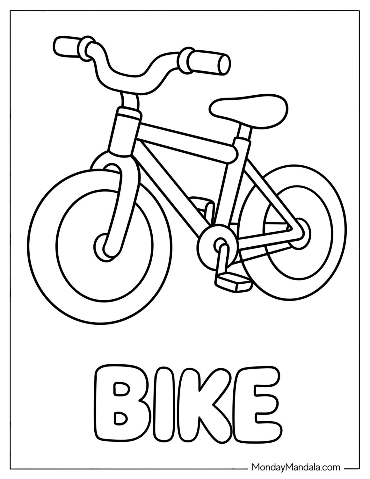Children s Bicycle Coloring Sheet
