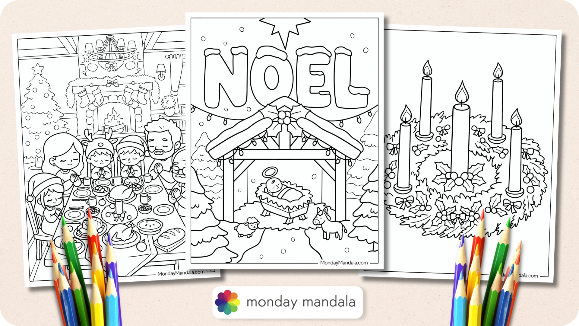 Christian Christmas Coloring Pages Featured Image