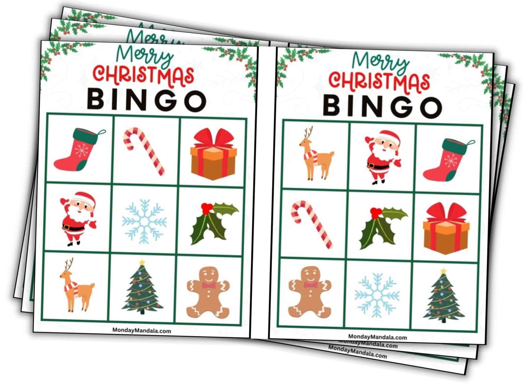 180 Christmas Bingo Cards (Free PDF Printables)
