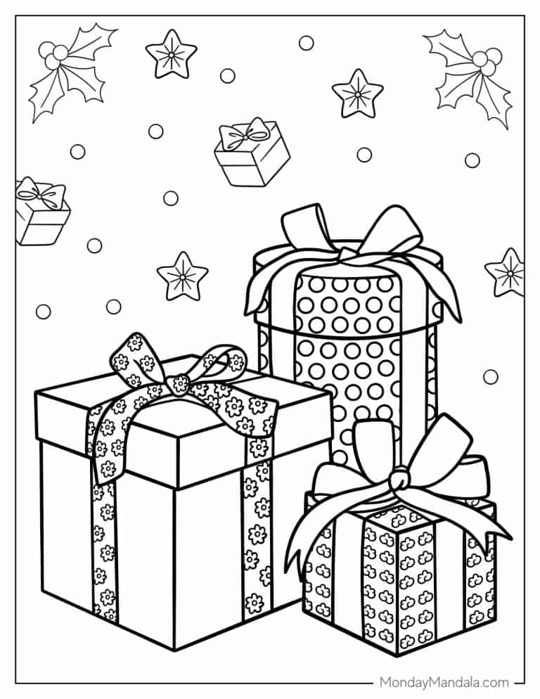 20 Christmas Present Coloring Pages (Free PDF Printables)