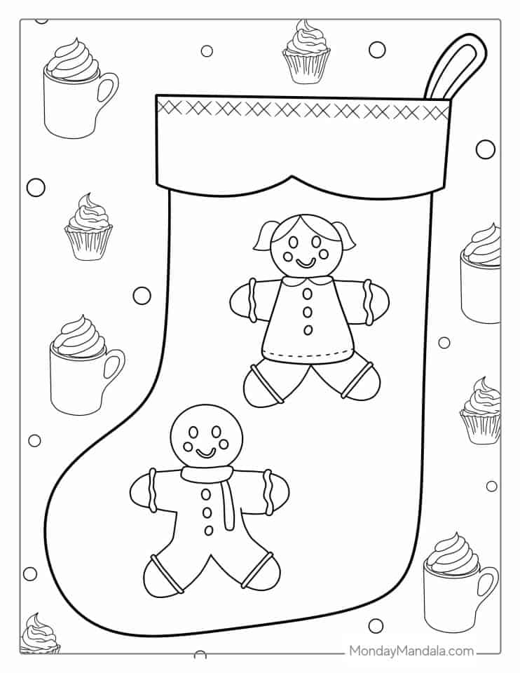 26 Christmas Stocking Coloring Pages (Free Printables)
