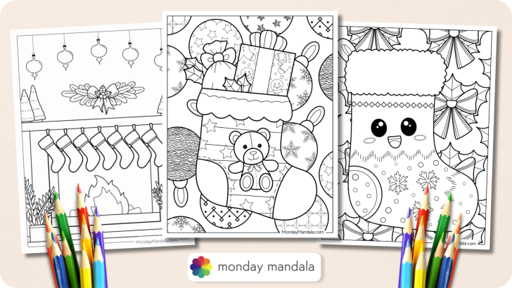 Christmas Stockings Coloring Pages Featured Image 2