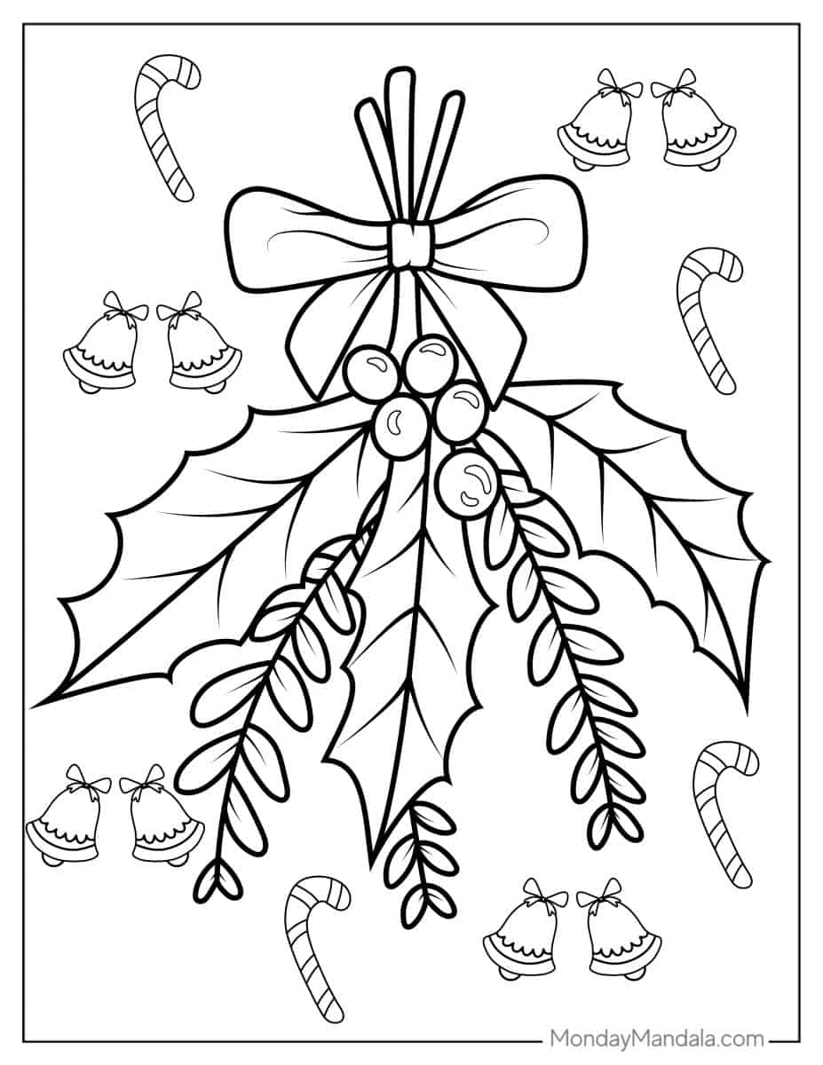 12 Mistletoe Coloring Pages (Free PDF Printables)