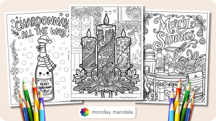 Christmas for Adults Coloring Pages Featured Image 2