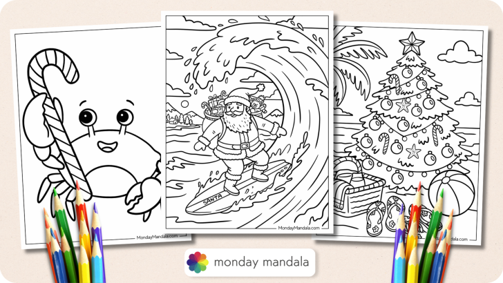Christmas in July Coloring Pages Featured Image