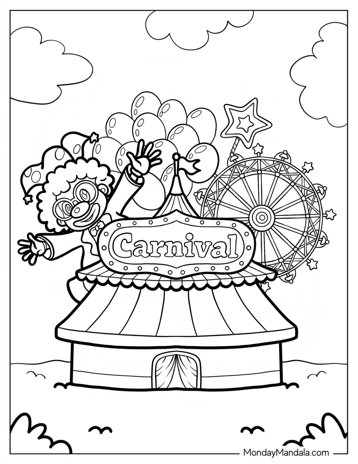 Carnival Themed Coloring Sheets Carnival Themed Coloring Sheets