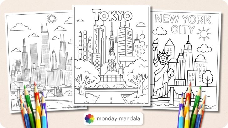City Coloring Pages Featured Image