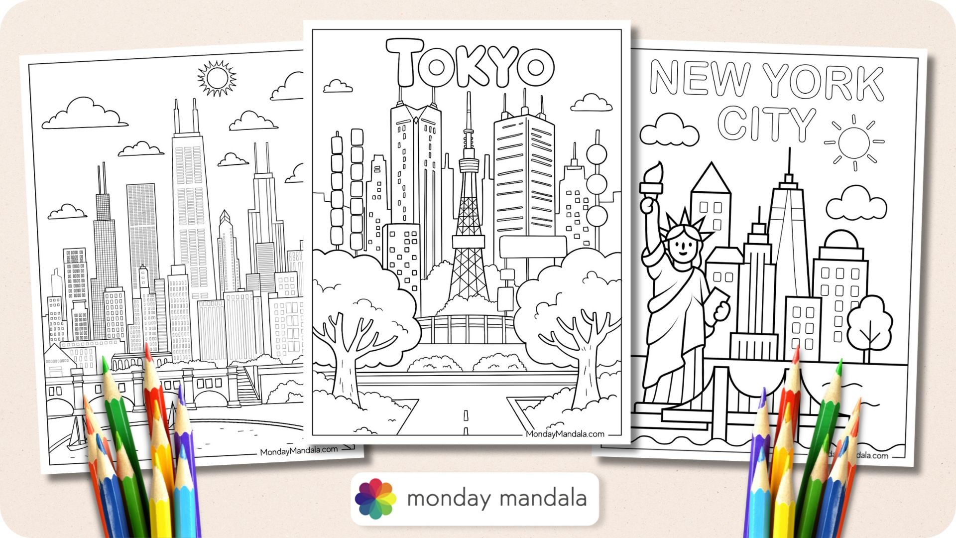 City Coloring Pages Featured Image