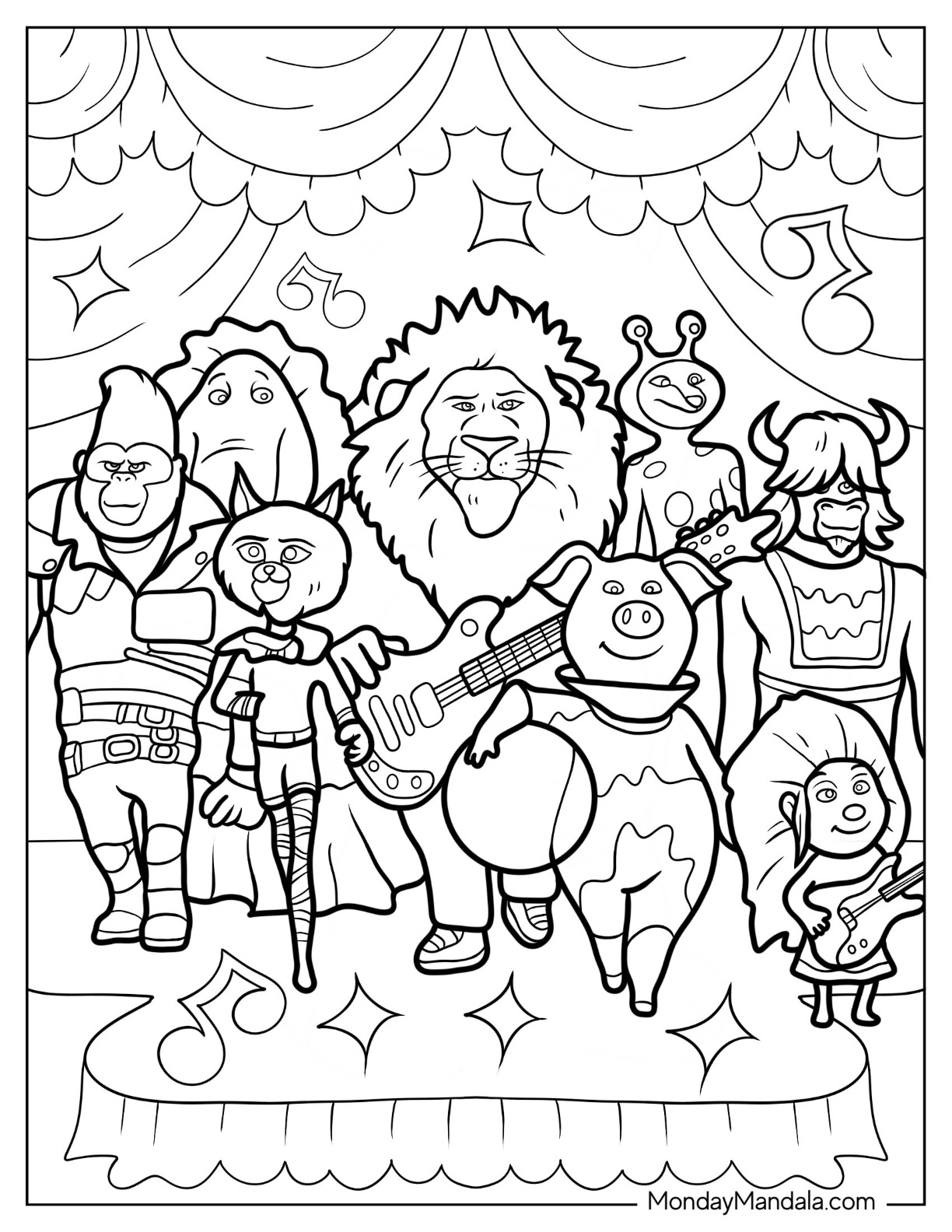 Movie Sing Coloring Pages
