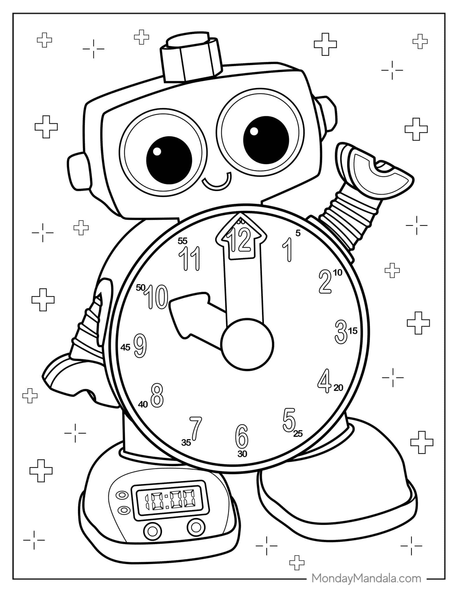 20 Clock Coloring Pages Free PDF Printables 