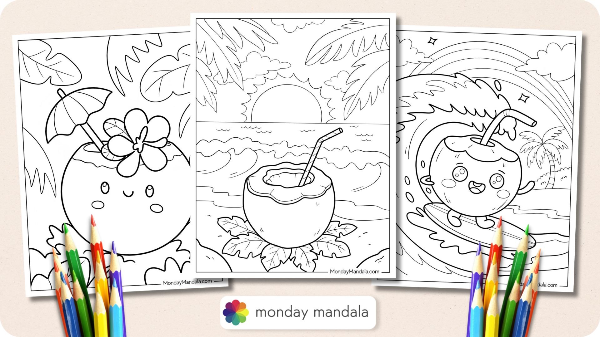 Coconut Coloring Pages Featured Image v2