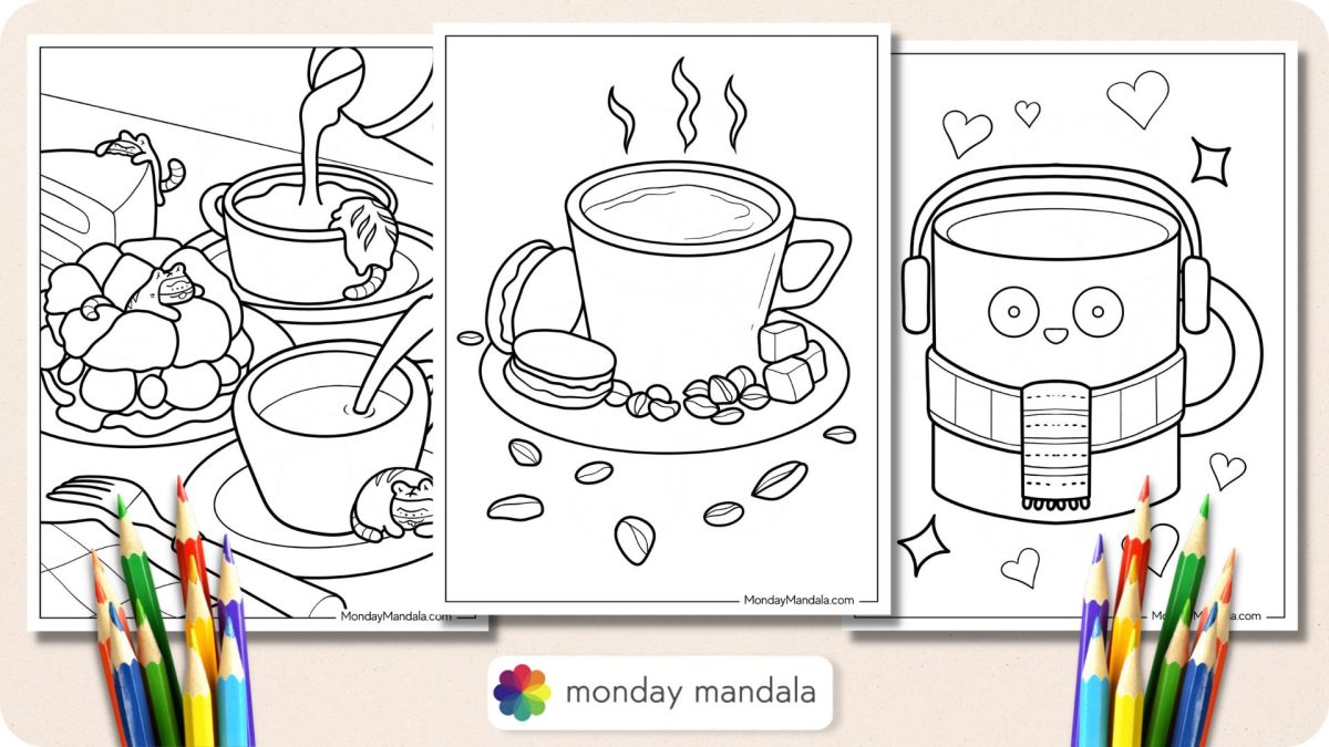 28 Coffee Coloring Pages (Free PDF Printables)