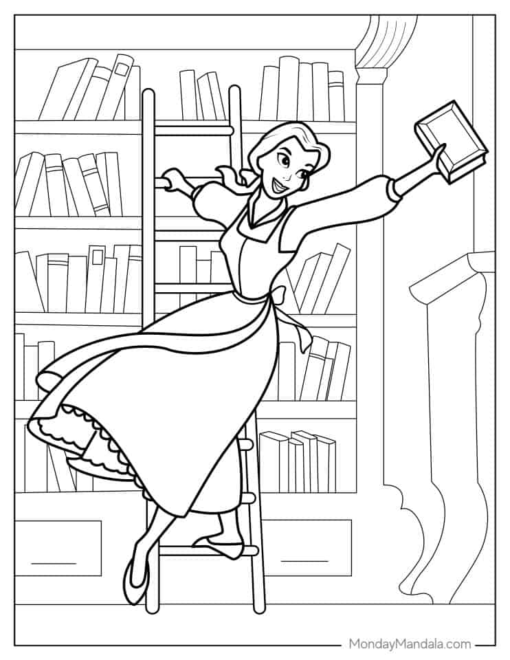 24 Belle Coloring Pages (Free PDF Printables)