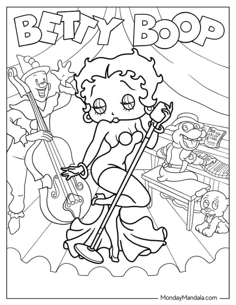 20 Betty Boop Coloring Pages (Free PDF Printables)