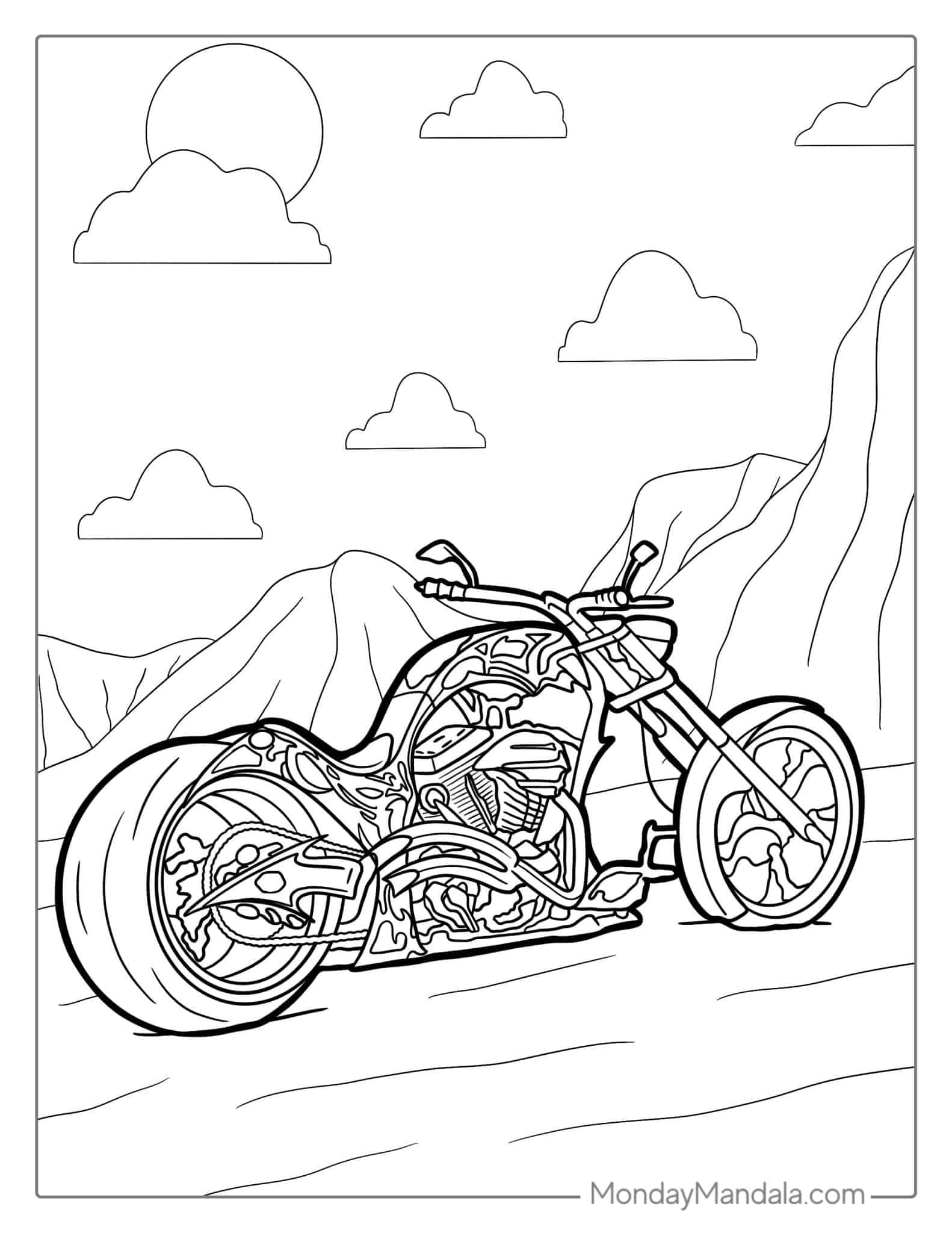 24 Motorcycle Coloring Pages (Free PDF Printables)