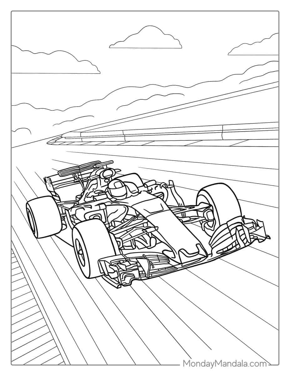 30 Race Car Coloring Pages (Free PDF Printables)