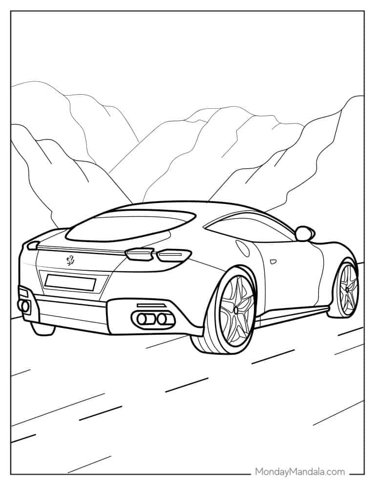20 Ferrari Coloring Pages (Free PDF Printables)