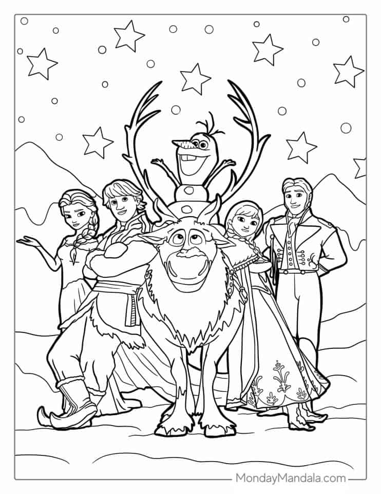 30 Frozen Coloring Pages (Free PDF Printables)